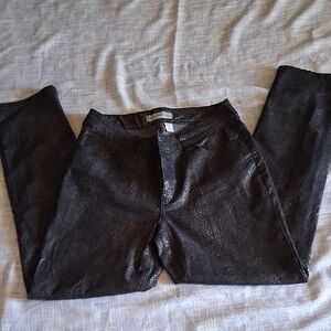 Black Snakeskin Print Pants